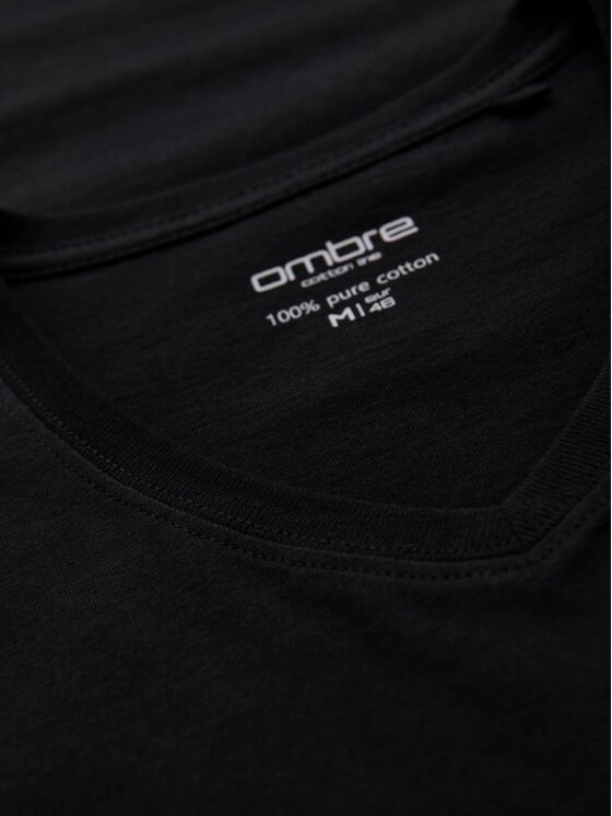 Ombre Ombre T-Shirt OM-TSBS-0237 Černá Regular Fit