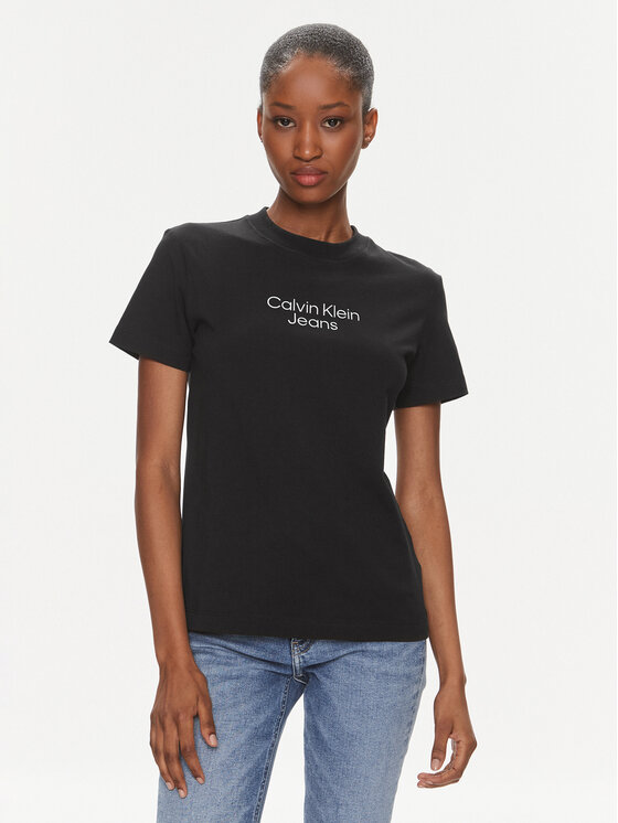 Calvin Klein Jeans Calvin Klein Jeans T-shirt Institutional J20J223222 Crna Regular Fit