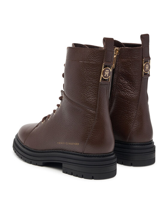 Tommy Hilfiger Tommy Hilfiger Auliniai batai Th Emboss Grain Leather Boot FW0FW09553 Ruda