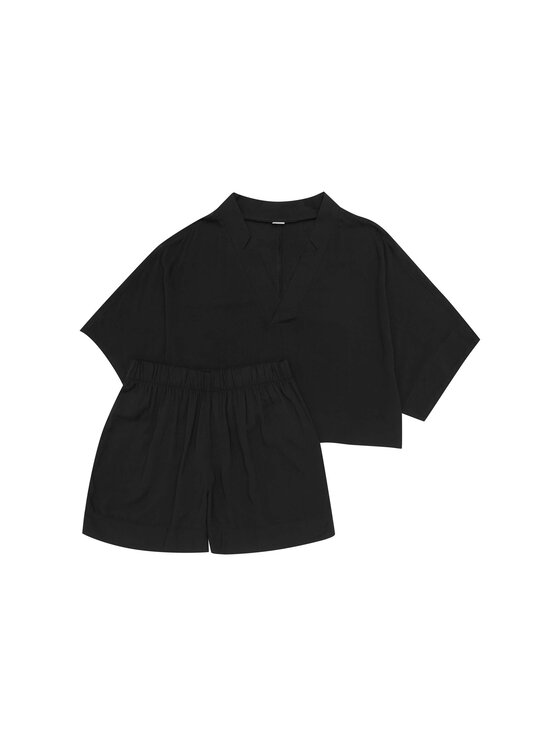 Esotiq Esotiq Piżama 42047 Czarny Loose Fit