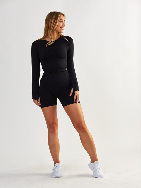 BeShaped BeShaped Longsleeve Sportowy Power Up! Czarny Shaping Fit