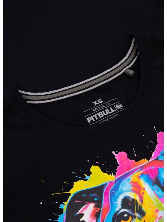 PITBULL PITBULL T-Shirt Koszulka damska Watercolor XL Czarny Regular Fit