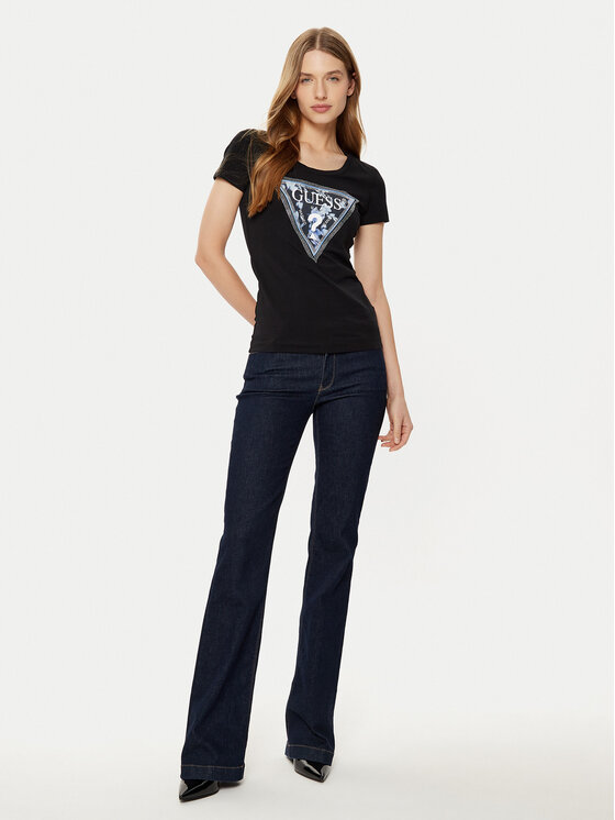 Guess Guess T-Shirt W5RI00 J1314 Černá Regular Fit