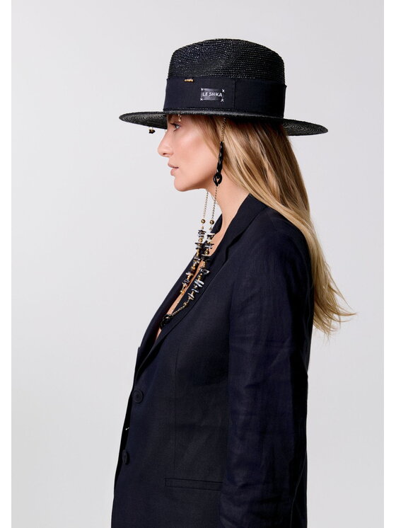 Leshka Leshka Kapelusz Black Fedora Czarny