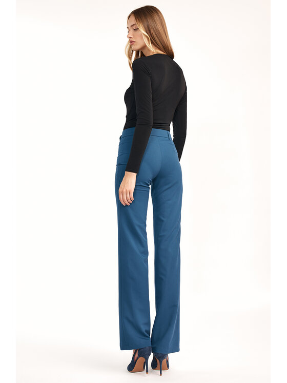 NIFE NIFE Kalhoty z materiálu SD61 Zelená Wide Leg