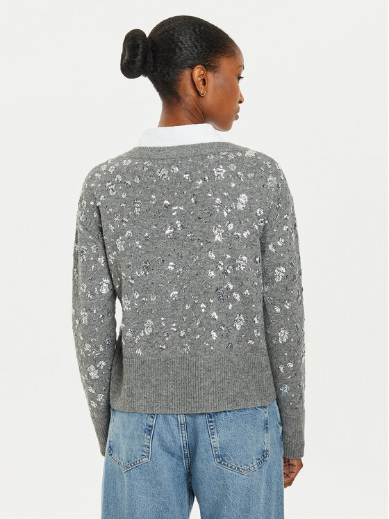 OUI OUI Pulover 89197 1240107 Gri Relaxed Fit