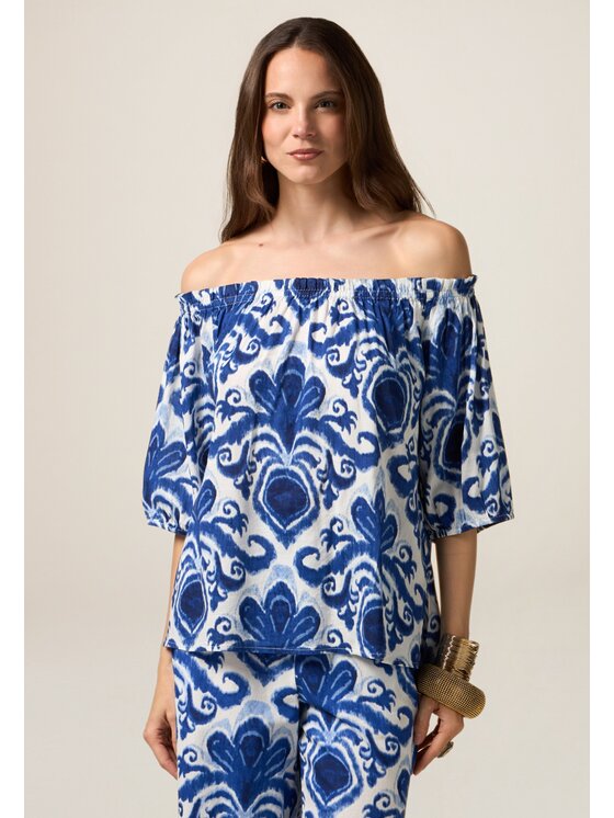 Oltre Oltre Blusa 2475J000711N0S1 Blu Baggy Fit