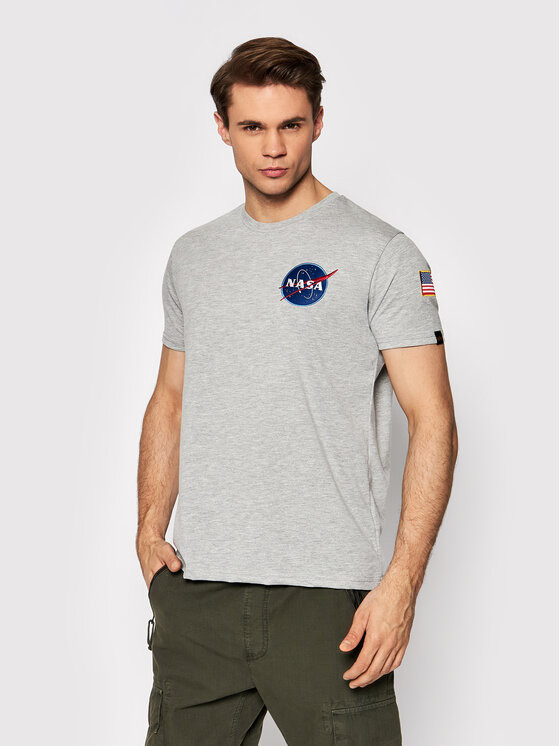 Alpha Industries T-krekls Space Shuttle 176507 Pelēks Regular Fit