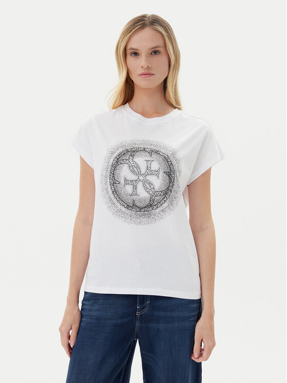 Guess Guess T-Shirt W5YI14 I3Z14 Biały Regular Fit