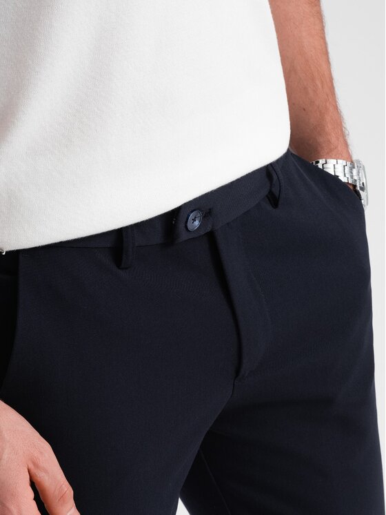 Ombre Ombre Chino kalhoty OM-PACP-0191 Tmavomodrá Regular Fit