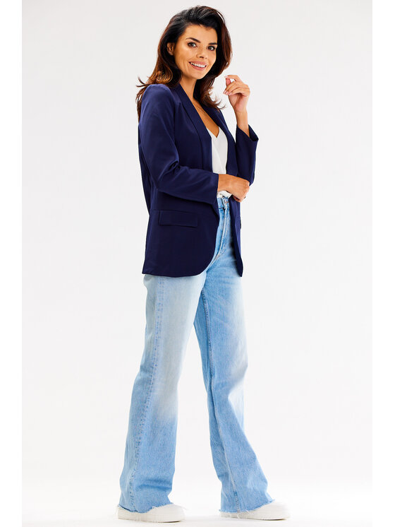 Awama Awama Marynarka A621 Granatowy Basic Fit
