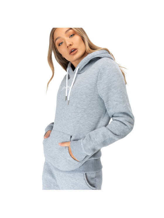 HYPE HYPE Bluza Justhype Scribble Logo Hoodie Szary Regular Fit