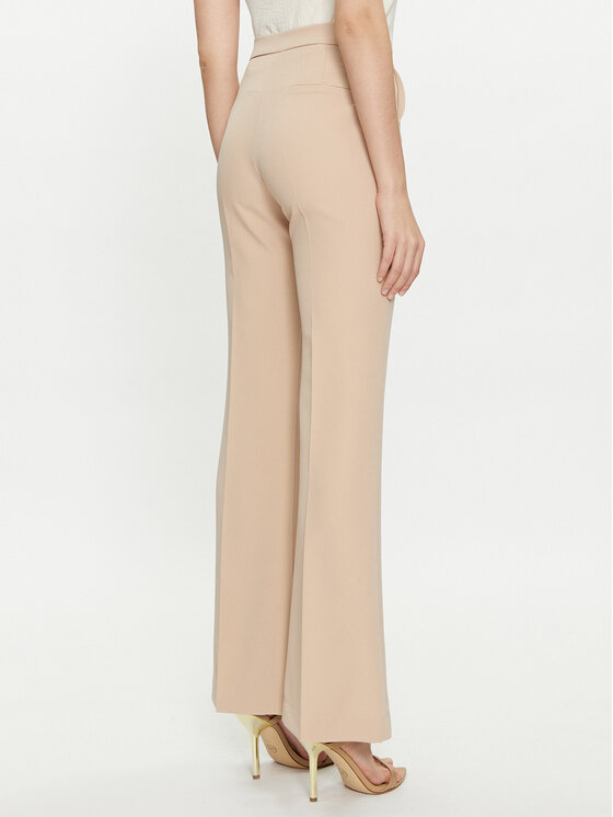Maryley Maryley Hlače iz tkanine 24EB587/43PG Bež Wide Leg