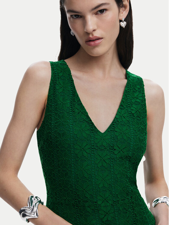 Desigual Desigual Коктейльна сукня 25SWVW53 Зелений Slim Fit