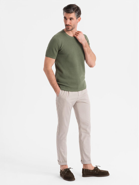 Ombre Ombre T-Shirt OM-TSCT-0244 Khaki Regular Fit