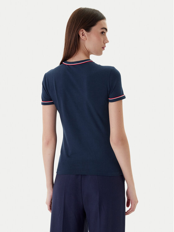 Lacoste Lacoste Тишърт TF5289 Тъмносин Slim Fit