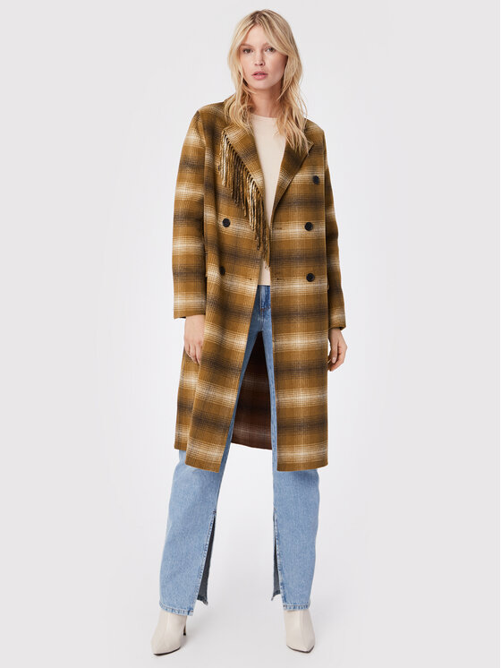 TWINSET TWINSET Volneni plašč 222TP2190 Rjava Regular Fit