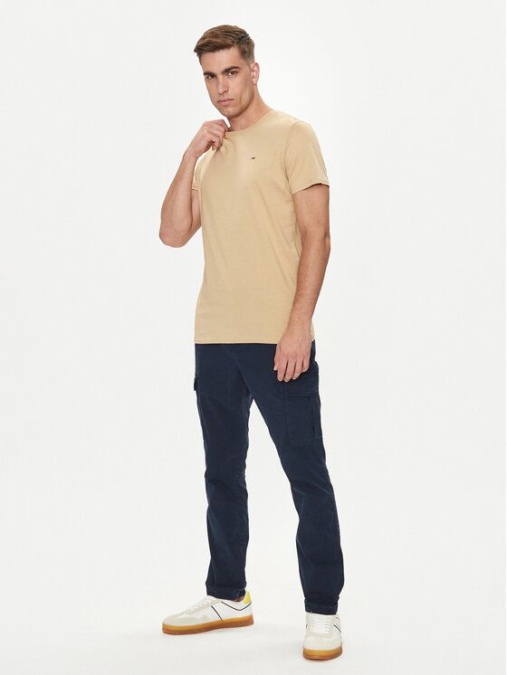 Tommy Jeans Tommy Jeans Тишърт DM0DM04411 Бежов Slim Fit