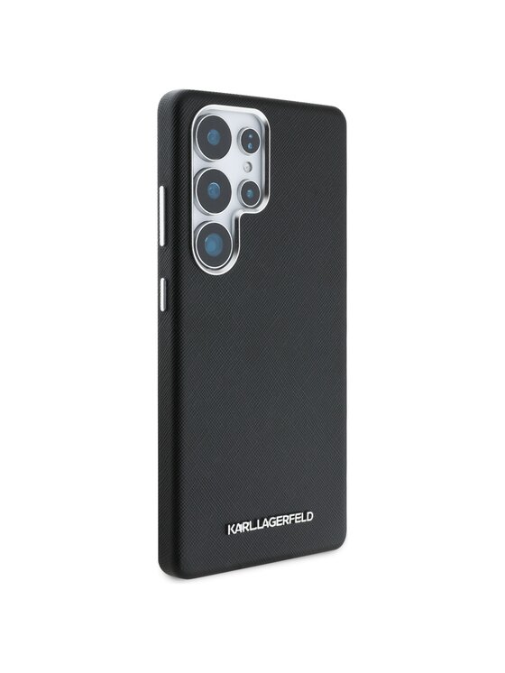 KARL LAGERFELD KARL LAGERFELD Etui na telefon Saffiano Full Wrapped Elongated Metal Logo Czarny