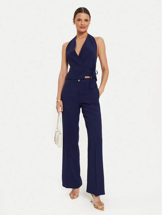 ViCOLO ViCOLO Medžiaginės kelnės TB0049 Tamsiai mėlyna Regular Fit