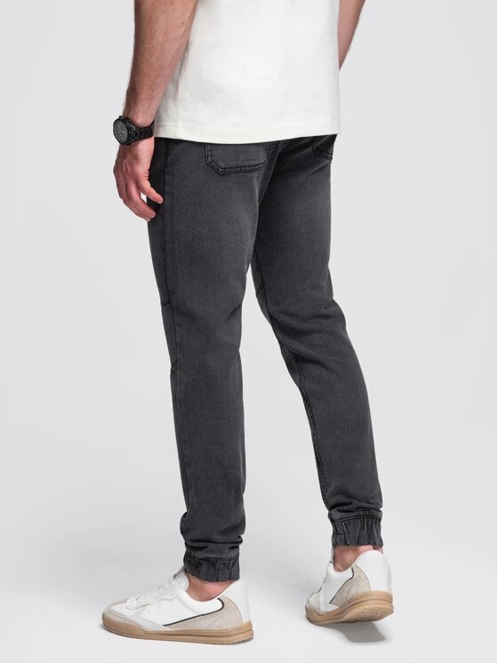Ombre Ombre Jeansy OM-PADJ-0267 Szary Jogger Fit