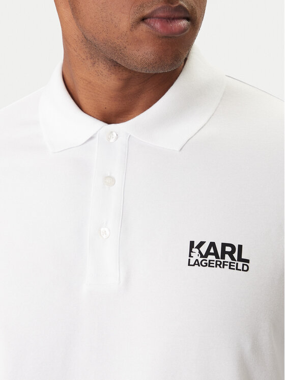 KARL LAGERFELD KARL LAGERFELD Polo 745780 500235 Biały Regular Fit