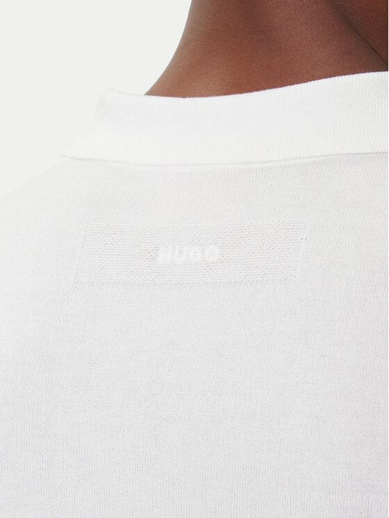 HUGO HUGO Тениска с яка и копчета San Peter-CV 50536672 Екрю Regular Fit