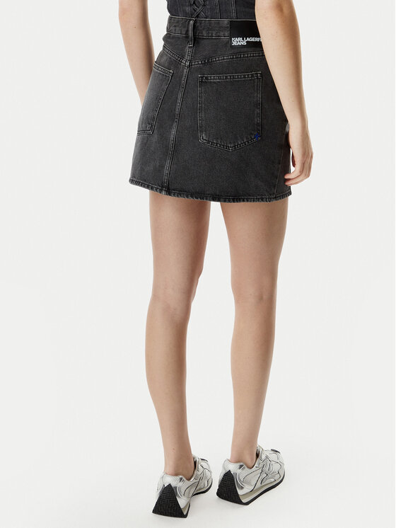 Karl Lagerfeld Jeans Karl Lagerfeld Jeans Spódnica jeansowa B2W12021 Czarny Regular Fit