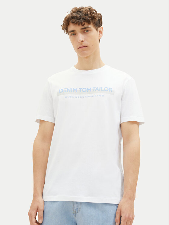 Tom Tailor Denim Tom Tailor Denim Tričko 1037653 Biela Basic Fit