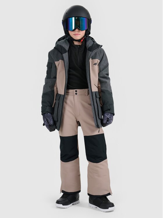 4F 4F Kurtka snowboardowa 4FJRAW25TTJAU1039-82S Brązowy Oversize
