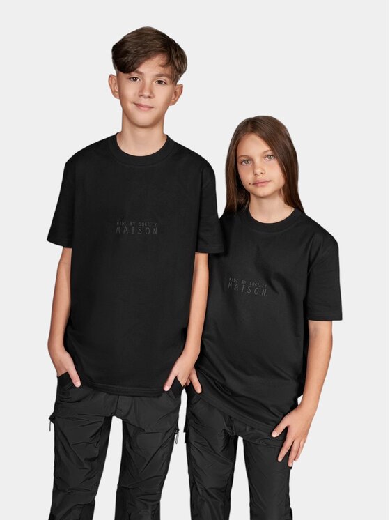 MADE BY SOCIETY MADE BY SOCIETY T-Shirt MBS MAISON - T37944 Czarny Basic Fit