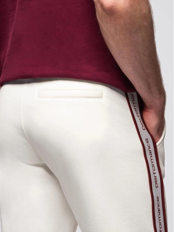 Ombre Ombre Spodnie dresowe OM-PASK-0284 Écru Regular Fit