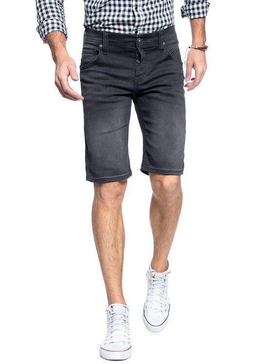 Mustang Mustang Szorty jeansowe CHICAGO SHORT Szary Slim Fit