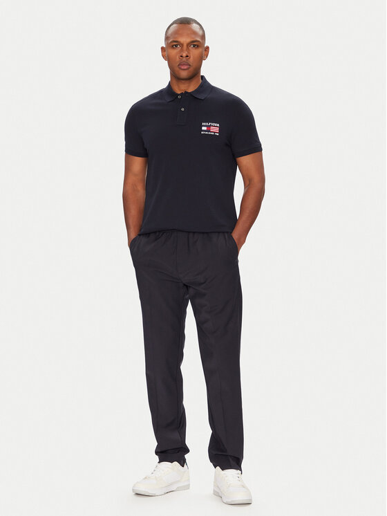 Tommy Hilfiger Tommy Hilfiger Polo Flag MW0MW39836 Granatowy Regular Fit
