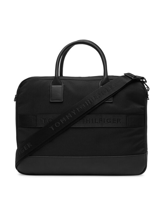 Tommy Hilfiger Tommy Hilfiger Чанта за лаптоп Th Nylon Travel Computer Bag AM0AM13470 Черен