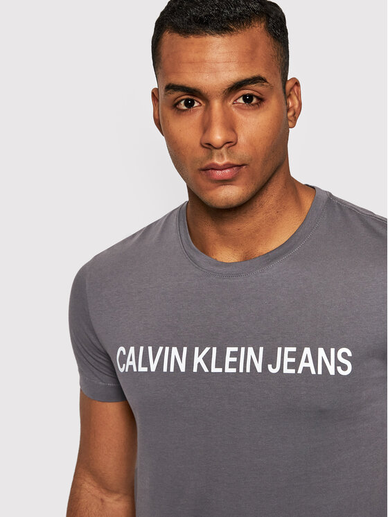 Calvin Klein Jeans T shirt J30J307856 Gris Slim Fit Modivo.fr