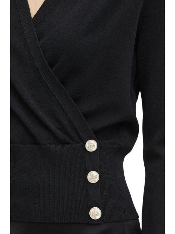 GUESS BY MARCIANO GUESS BY MARCIANO Sweter Maglia donna incrociata Czarny Regular Fit
