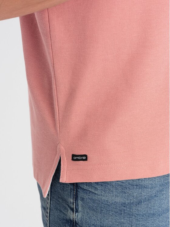 Ombre Ombre T-Shirt OM-TSCT-0156 Różowy Regular Fit