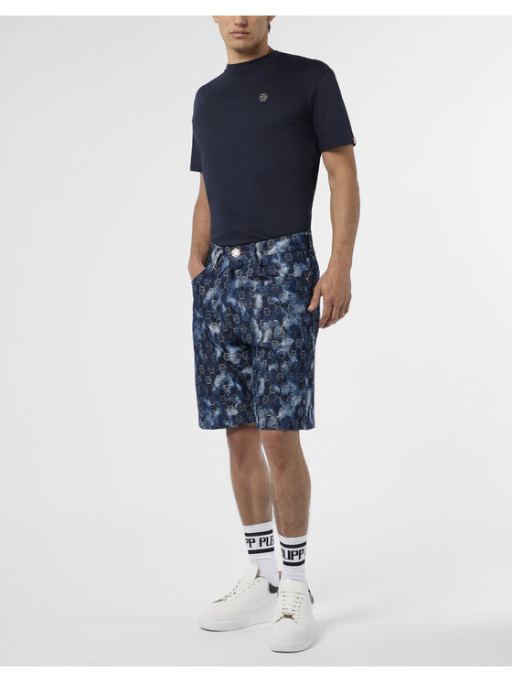 PHILIPP PLEIN PHILIPP PLEIN Szorty jeansowe 29792 Granatowy Regular Fit