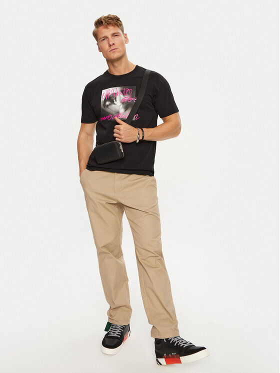 Off-White Off-White Póló OMAA027F22JER0141068 Fekete Regular Fit