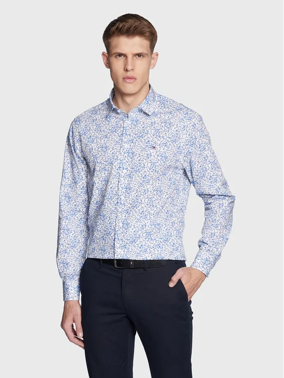 Tommy Hilfiger Hemd Floral Print MW0MW29132 Blau Regular Fit