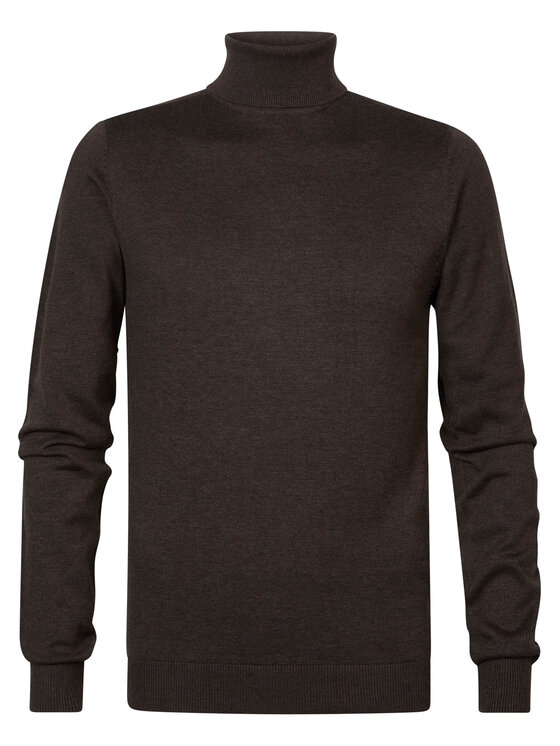 Petrol Industries Sveter M-3030-KWC260 Hnedá Slim Fit