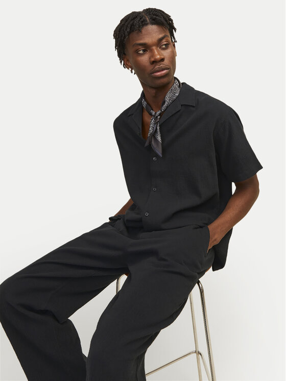 Jack&Jones Jack&Jones Ing Luke 12255781 Fekete Relaxed Fit