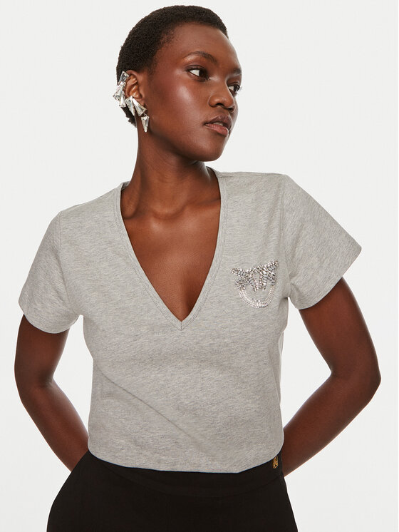 PINKO Pinko T-shirt Turbato 100372 A24E I42 Siva Regular Fit