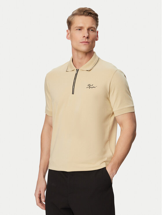 KARL LAGERFELD KARL LAGERFELD Polo 745021 562221 Beżowy Regular Fit