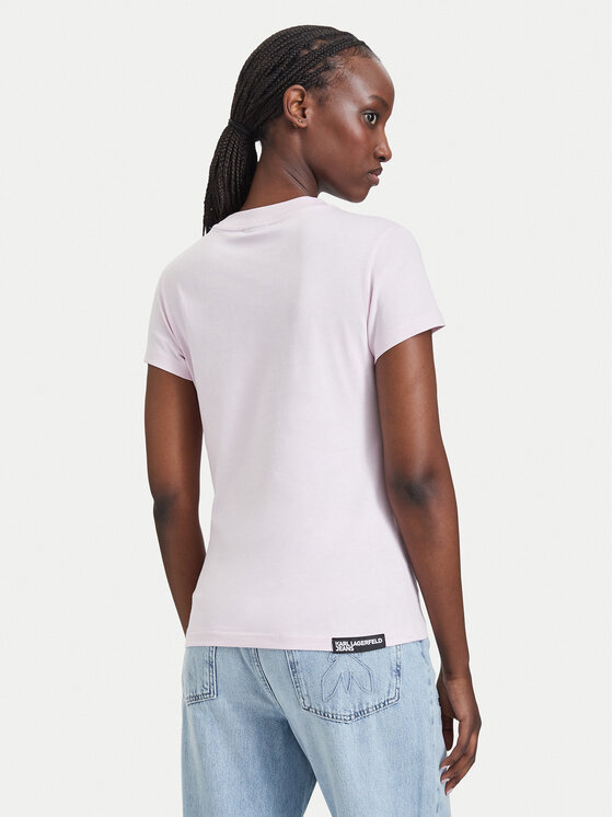 Karl Lagerfeld Jeans Karl Lagerfeld Jeans T-Shirt A1W17004 Světle růžová Slim Fit
