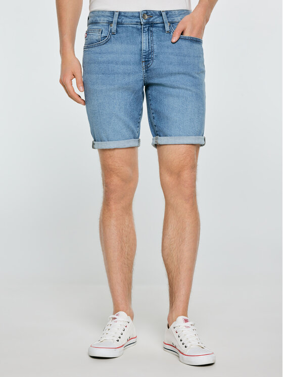 BIG STAR BIG STAR Szorty materiałowe ADEN Niebieski Slim Fit