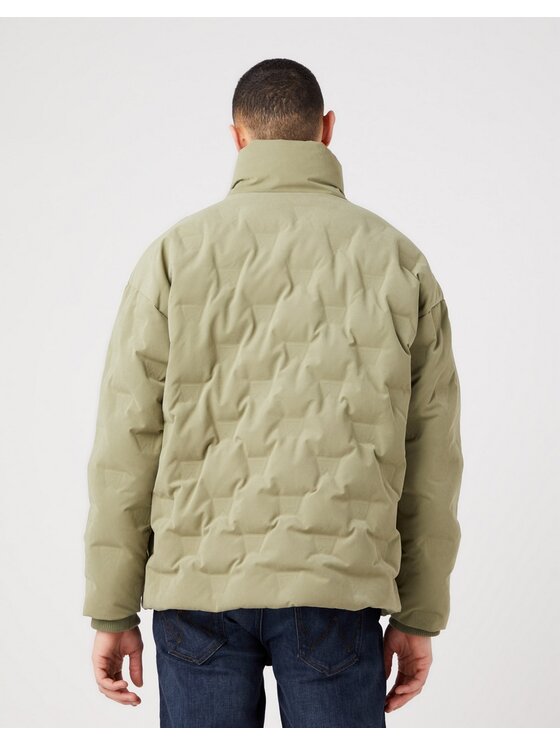 Wrangler Wrangler Kurtka przejściowa Brand Down Puffer Deep Lichen Green Zielony Regular Fit
