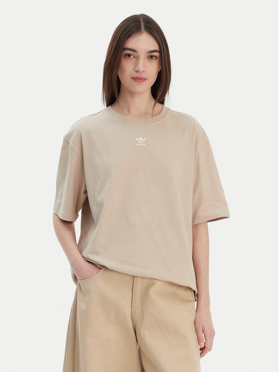 adidas adidas T-Shirt Essentials Boyfriend KD1368 Beżowy Oversize
