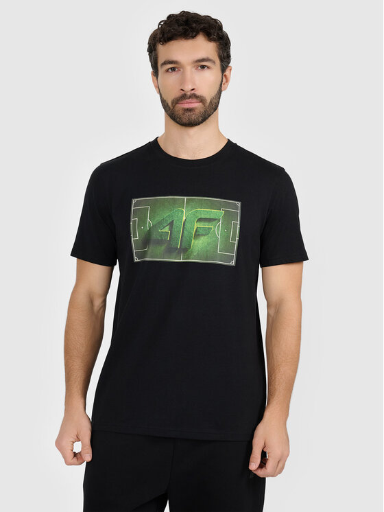 4F 4F T-Shirt WINTER CODE Czarny Regular Fit
